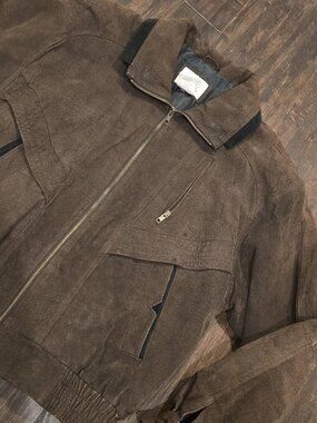 SOLD Vintage Suede Leather Ash Creek Trading Bomber Jacket Men’s Medium Brown